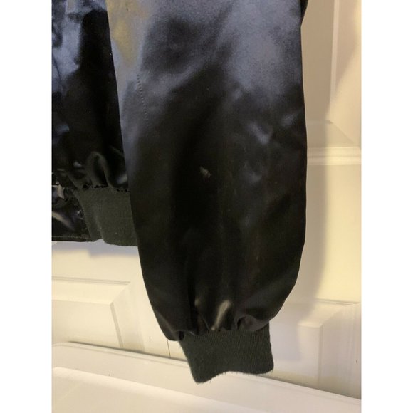 Grand Casino Vintage Satin Jacket Black Full Zip Men’s Sz Large - Picture 9 of 10